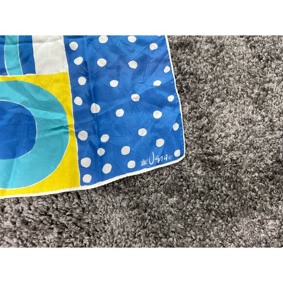 Vintage Scarves by Vera rectangle scarf geometric Hand rolled - Picture 6 of 7